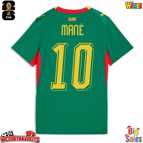 Senegal Sadio Mane #10 Replica Away Stadium Shirt for Women World Cup 2026 Short Sleeve